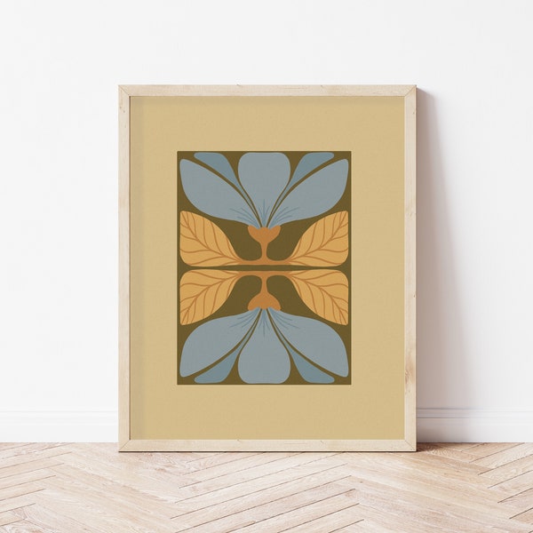 Calming Florals Wall Art - boho flower market, vintage, vibrant botanicals, abstract Matisse-inspired artwork - Floral Art Print 5x7 8x10