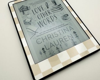 Cream Checker Kindle Skin: Bookish Kindle Decal