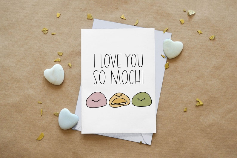 Thinking of You Cards Positive Cards Card Set for Friends and Family Asian Food Punny 4 Pack of Recycled Paper Greeting Cards
