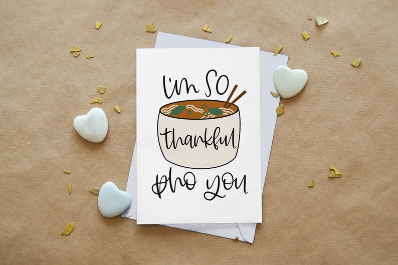 Thinking of You Cards Positive Cards Card Set for Friends and Family Asian Food Punny 4 Pack of Recycled Paper Greeting Cards