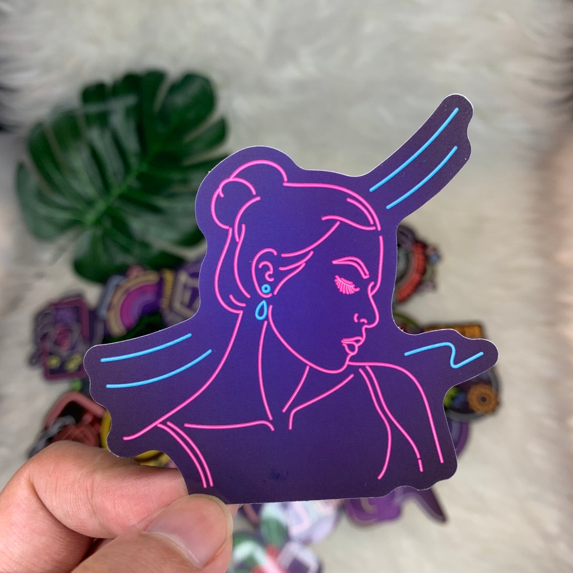 Neon stickers studio stickers studio light stickers vinyl Etsy