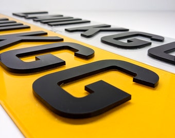 Personalised custom gift 4D number plates