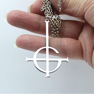 LUCIFIX Inverted Cross 48mm Pendant. On Chain or Lobster Clasp Cord. Upside Down Crucifix, Gothic Satanic, Occult Pentagram Jewellery GIFT