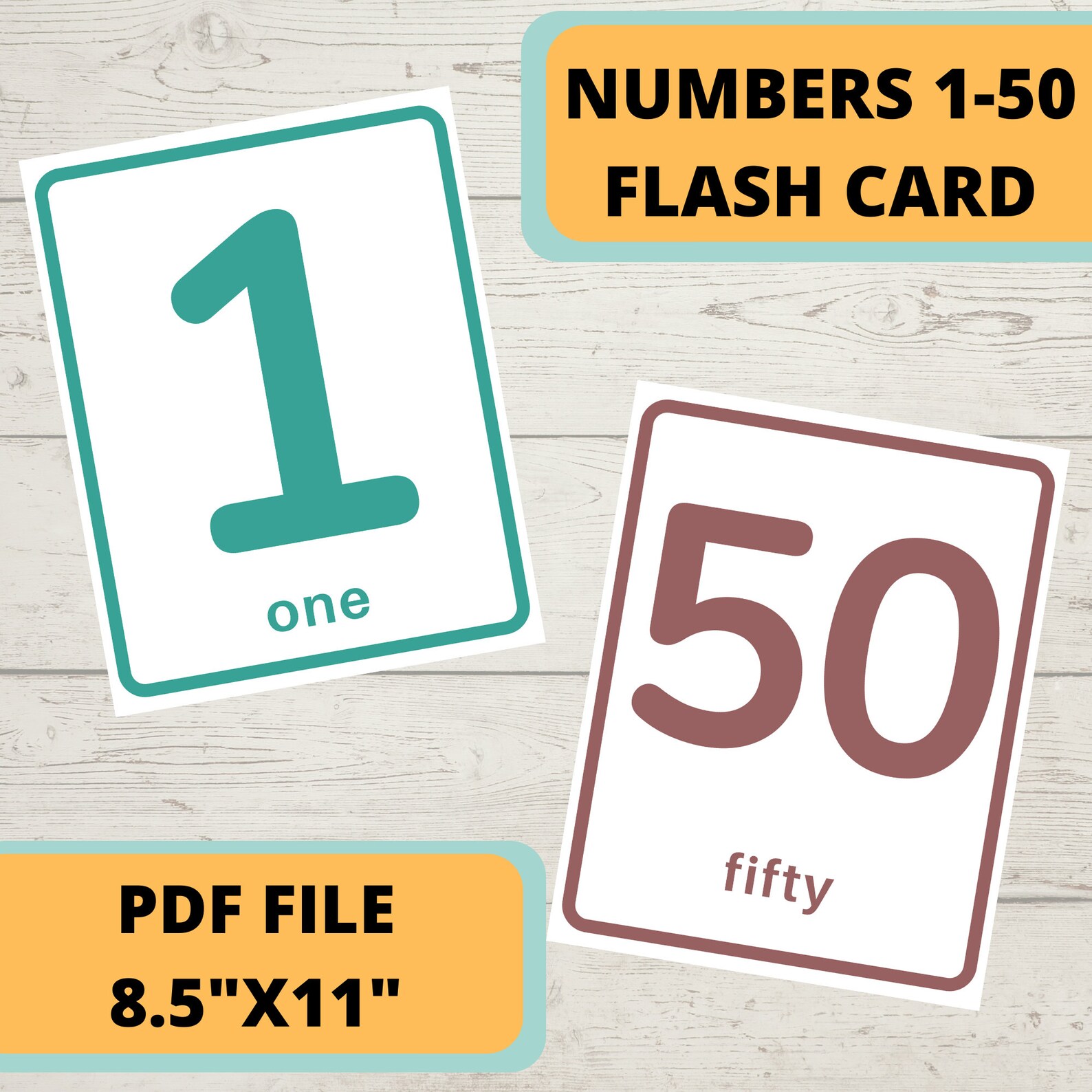 Number 1 50 Flash Cards Printable Free Images And Photos Finder