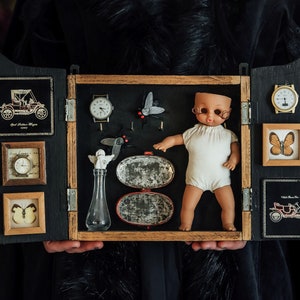 CABINET OF CURIOSITIES, vintage home decor, curiosities & oddities, curious assembly, unique art, gift for crazy art lovers,
