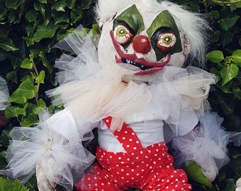 HORROR CLOWN DOLL, Monster doll, big doll, clown plush, Horror plush doll, clown decor, Oddities, Halloween decor, creepy doll, up to 70cm