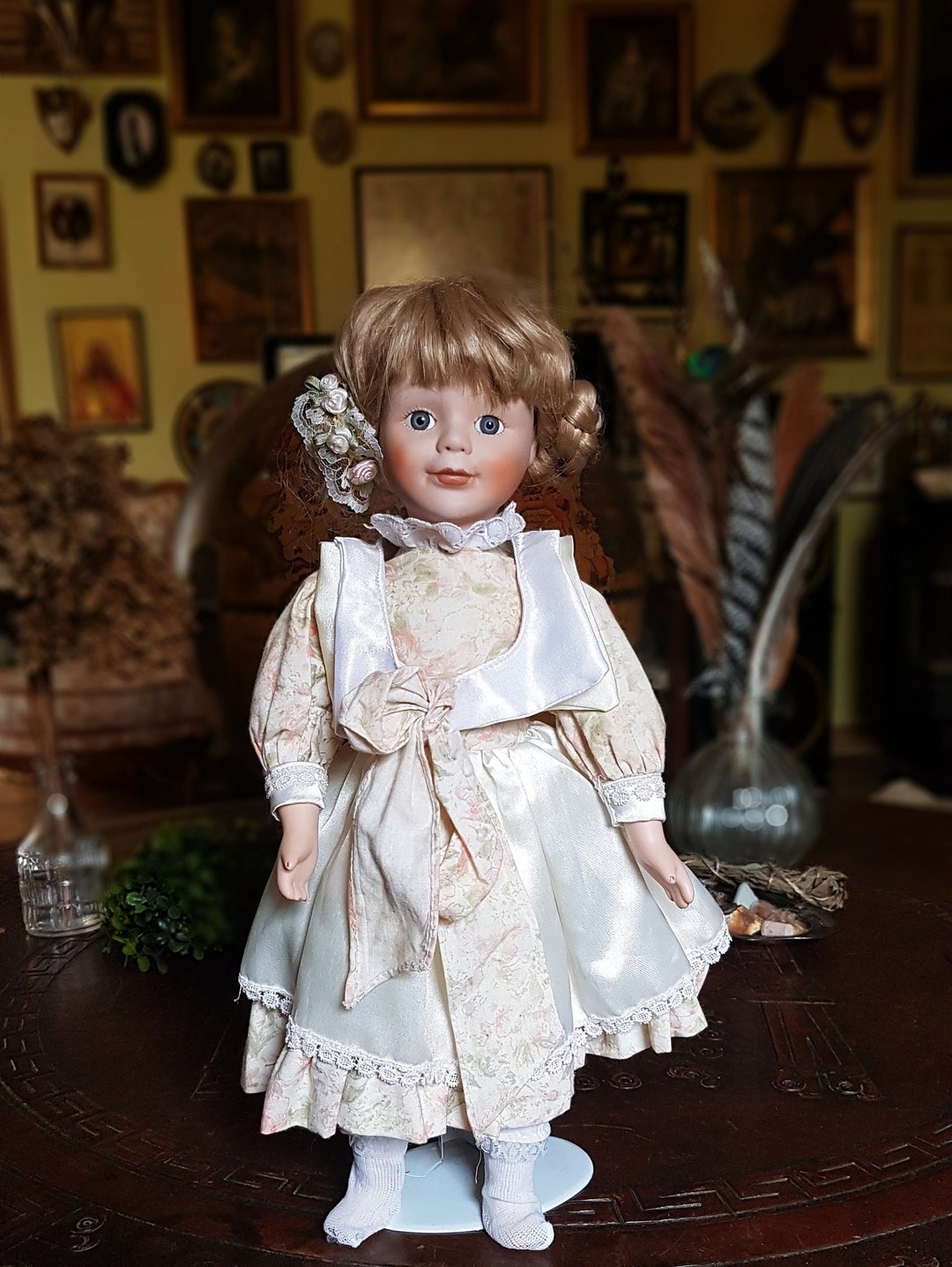 PORCELAIN DOLL, Doll, VINTAGE Doll, Vintage, Antique Retro Doll,  Collectible Doll, Handmade Porcelain Doll, Ceramic Dolls, Doll Art