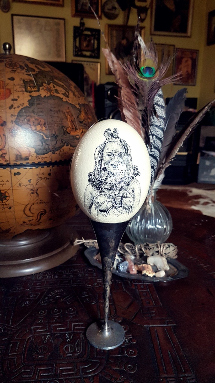 Handbemalter Straußenei aus Namibia Vintage Straußenei | Etsy