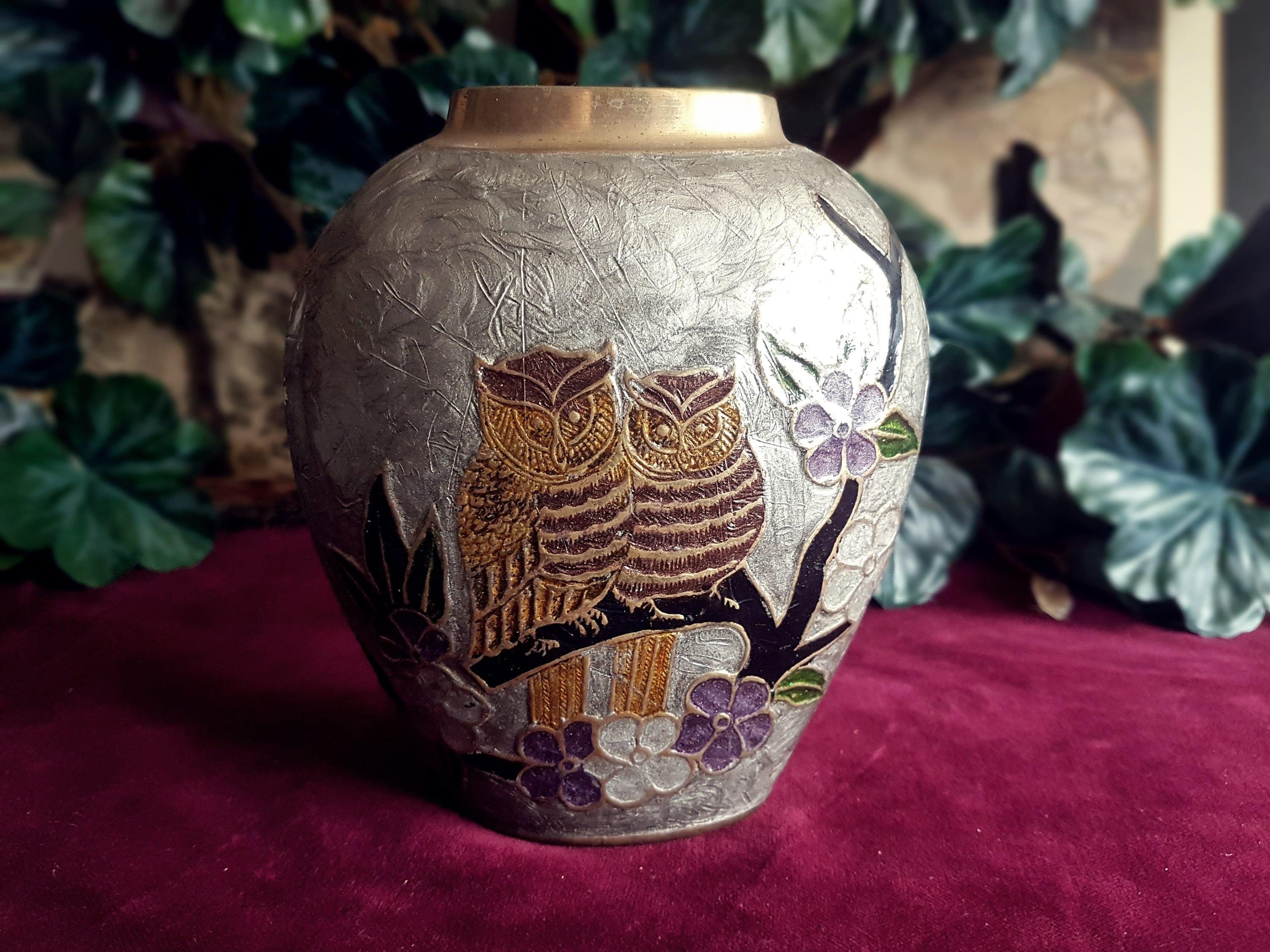 Decorative jug hand painted Miniature cloisonne enamel brass jug Hand painting vase