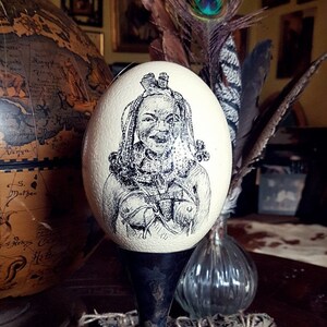 Hand Painted Ostrich Egg from Namibia, vintage Ostrich Egg, African Home Decor, African women, african art, african decor, Easter decor