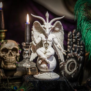 BAPHOMET STATUE, Witchcraft, black goat, Occult, Baphomet, Oddities, gothic statue, pagan, witch, goat, wiccan gifts, wicca, wicca altar, 25