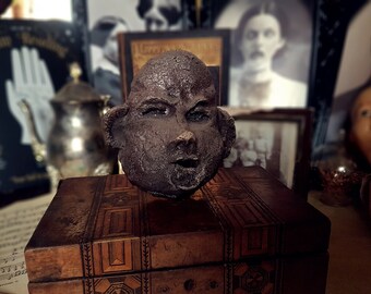 Vintage Ceramic mask, mask, Small clay mask, mask, wall decor, Wall Mask, Hanging face mask, unique ceramic sculpture wall art, Clay Mask