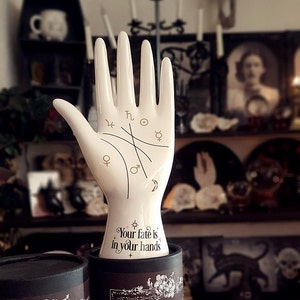 Ceramic Vintage Palmistry Hand, Vintage Style, Curiosities, Oddities, astrology palm readings, palmistry hand, Fortune Telling, witchcraft