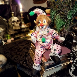 String Puppet Clown, HAND PUPPET, string puppet, clown marionette, hand doll, Puppet Doll, clown, Marionette Clown Doll, clown, harlequin