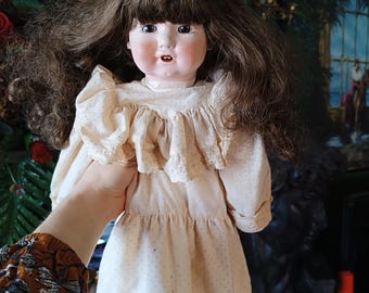 PORZELLAN GOTZ-PUPPE, Puppe, Vintage Puppe, Vintage, Antike Puppe, Sammlerpuppe, Porzellanpuppe, Keramikpuppen, Puppe mit Zähnen, Seltene Puppe