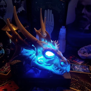 Light Up Dragon, dragon statue, LED light, Glowing dragon, dragon age, halloween, dragon decor, dragon lamp, fantasy  art, fantasy decor