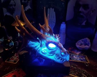 Light Up Dragon, Drachenstatue, LED-Licht, leuchtender Drache, Drachenalter, Halloween, Drachendekor, Drachenlampe, Fantasy, Fantasy