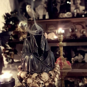 SOUL SEAKER Incense Burner, Incense Holder, skull, gothic decor, halloween decor, incence coins, soul, memento mori, muertos, death, bones