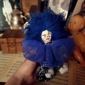VINTAGE CLOWN DOLL, Clown doll, doll, clown, clown decor, retro doll, Doll art, jester doll harlequin, circus, midi doll, porcelain doll