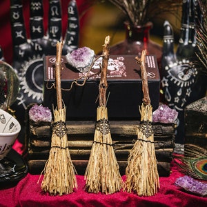 Witches Broom, Witch Altar Besom, Talisman For PROTECTION, Altar Broom, broomstick, Protection Broom, Birch Broom, straw broom, small Broom