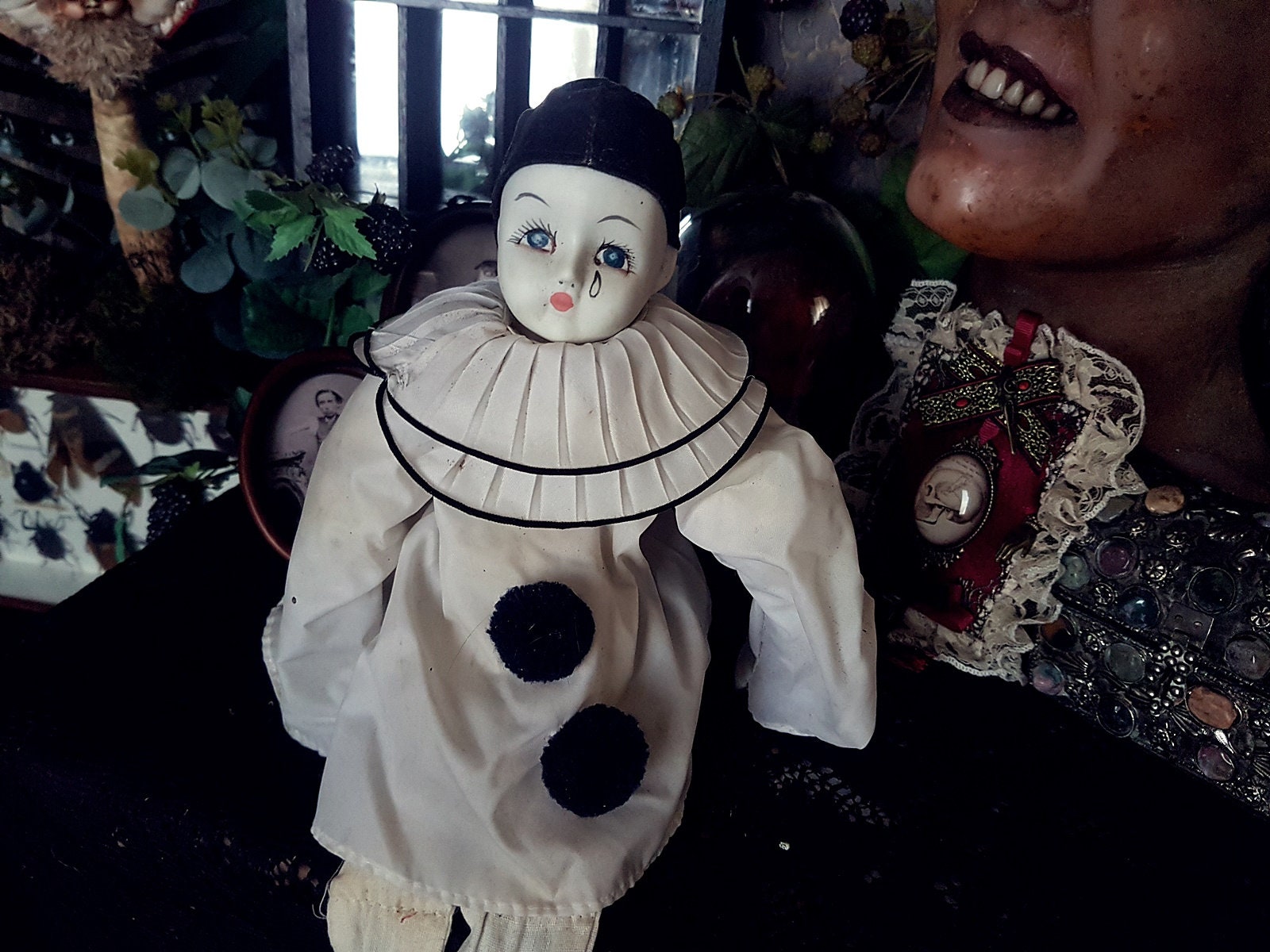 VINTAGE Pierrot DOLL, Clown Doll, Doll, Clown Decor, Retro