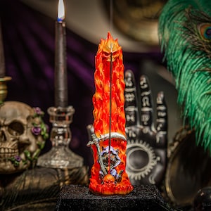 REAPER CAT Incense stick Burner, Witchy cat, Incense stick Holder, cat decor, Halloween cat, black cat, Halloween decor, Salem cat, reaper