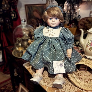 PORCELAIN DOLL big, Antique retro doll, collectible doll, Handmade Porcelain Doll, Puppenstube Gilde Handwerk, german doll, vintage doll