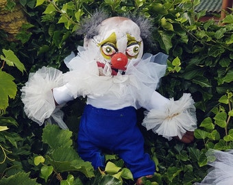 HORROR CLOWN DOLL, Monster doll, big doll, clown plush, Horror plush doll, clown decor, Oddities, Halloween decor, creepy doll, up to 70cm