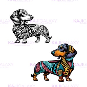 Dachshound png doodle illustration
