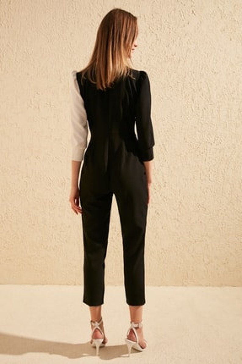 Black Color Block Jumpsuit 34