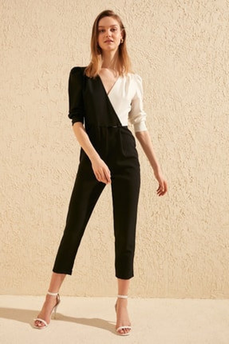 Black Color Block Jumpsuit 34