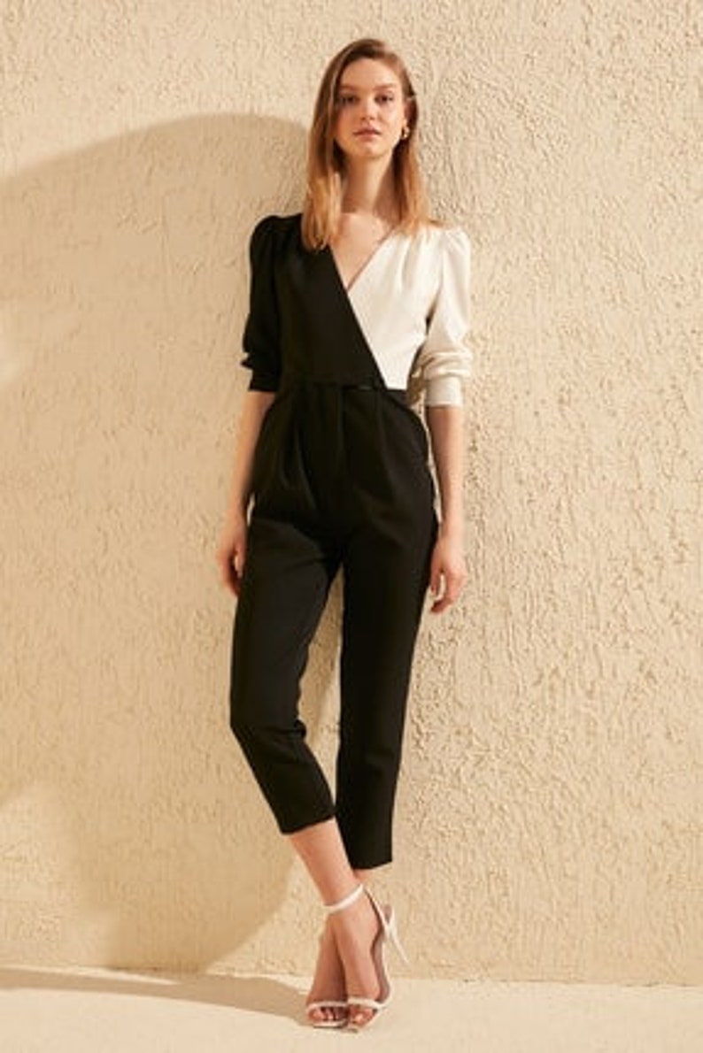 Black Color Block Jumpsuit 34
