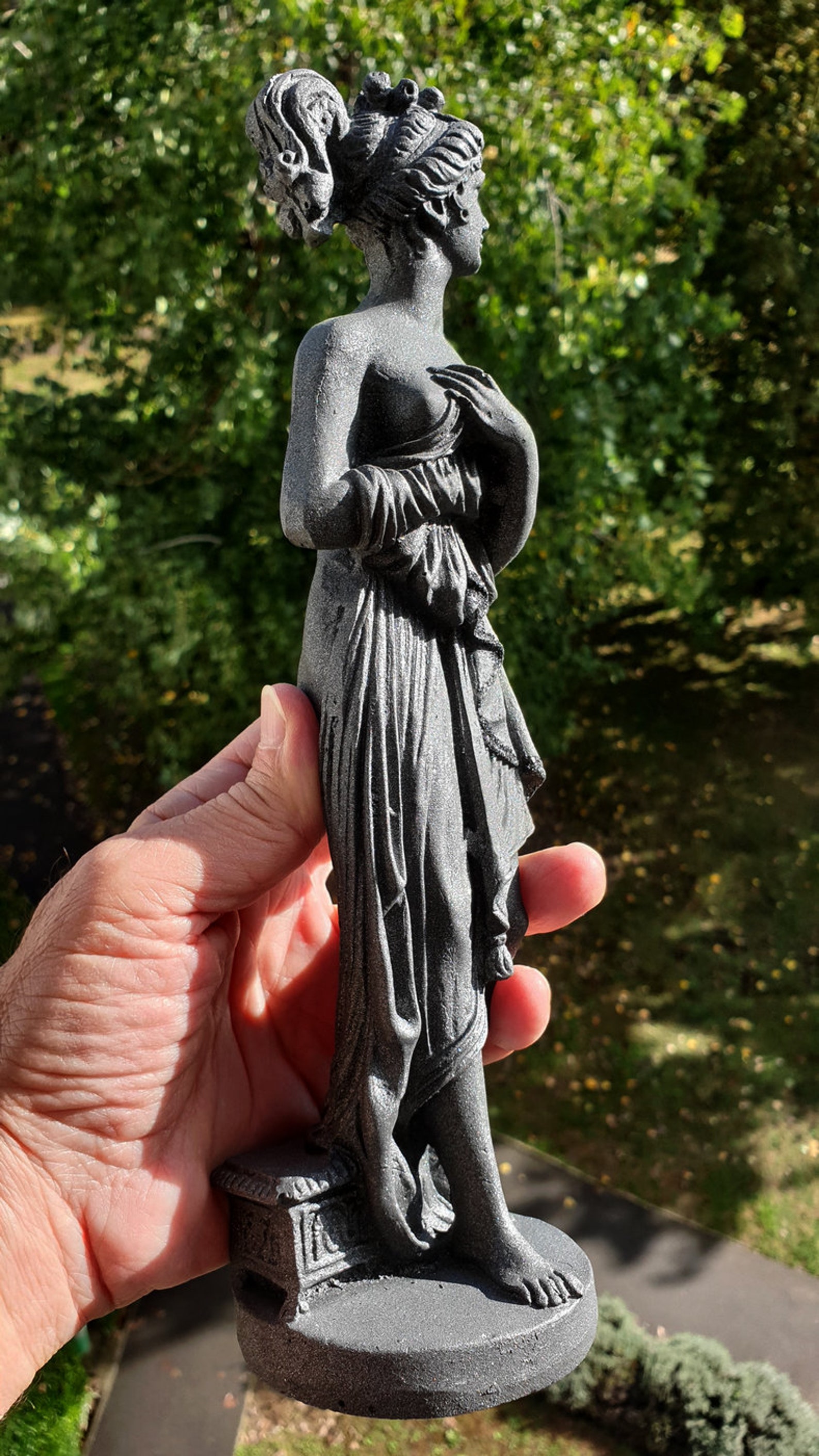 Figurine Femme Grecque En Albâtre Ivoire 27cm Statue Antique
