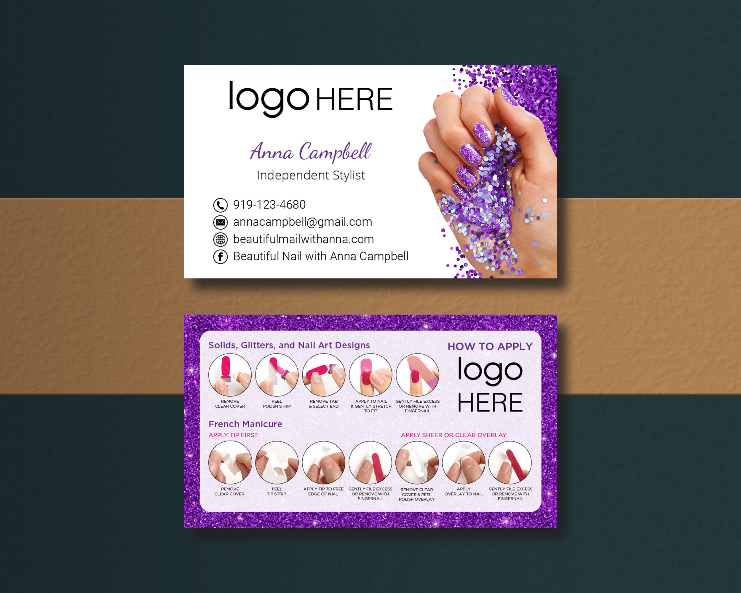 nail name card design