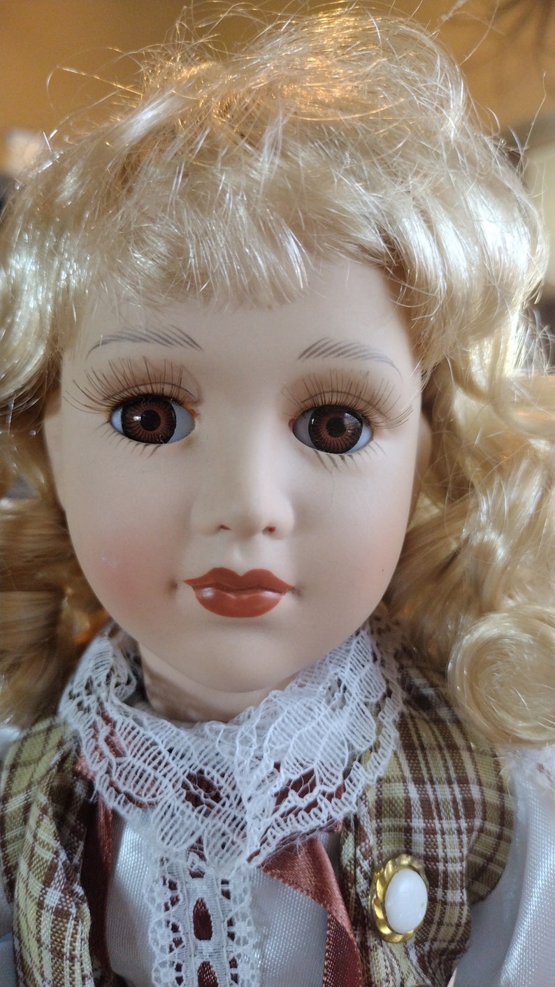 Vintage Bisque Little House on the Prairie Porcelain Doll READ DESCRIPT