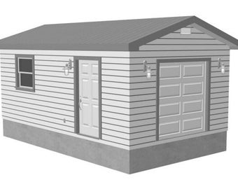 Plans de garage d'atelier 12 x 20 x 8 - Plan de garage moderne - Abri de jardin - Plans de petit hangar, plan de petite maison [avec plan d'étage et liste de matériaux]