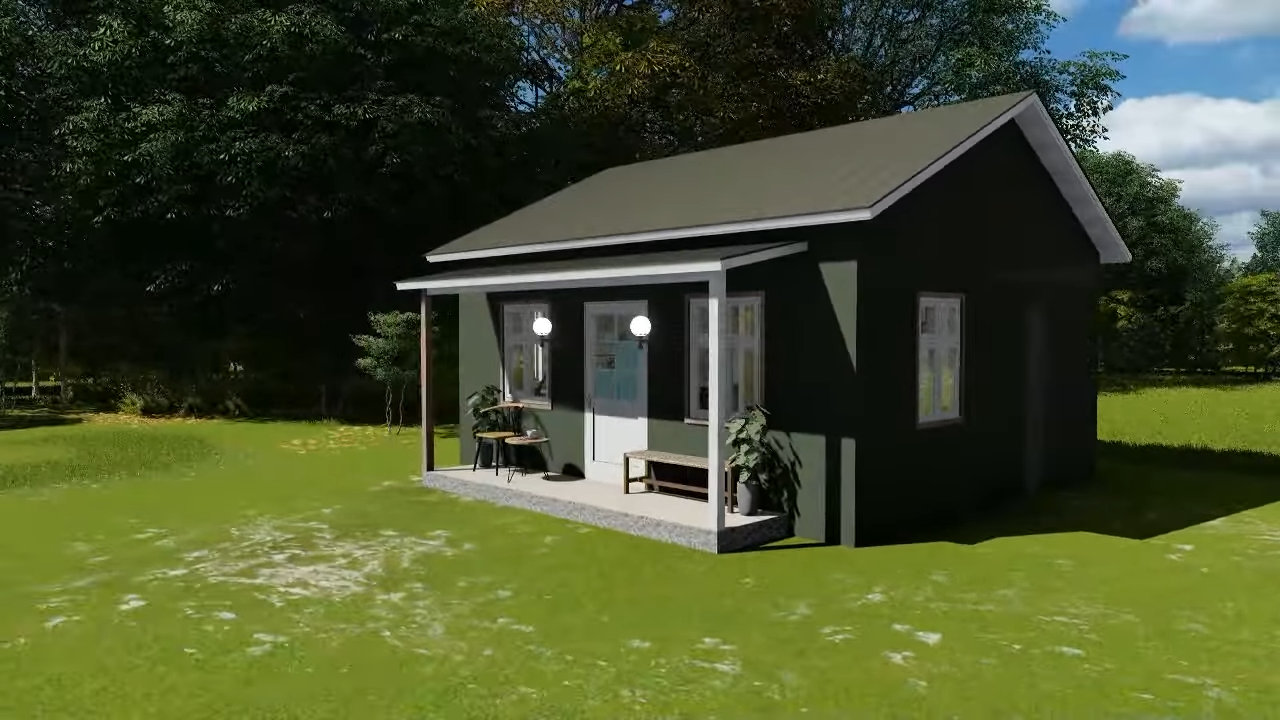 6m X 6m 1 Bedroom Modern Granny 1 Storey Tiny House Plan Etsy Canada