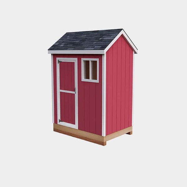 6x4 Storage Shed Plans - Garden Shed - Small Shed Plans - Backyard Playhouse - Backyard Office [With Floor Plan and Material List]