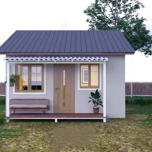 Modern Granny's Tiny House Plan, Home Floor Cabin Cottage Building plans - Tiny house plan - 1 Bed - 1 Bath [With Floor Plan]