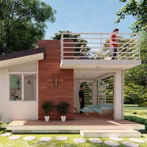 1 Bedroom - Tiny House Plan - Modern Granny's Tiny House Plan- Cottage Cabin Plans - Small House Plans [With Floor Plan]