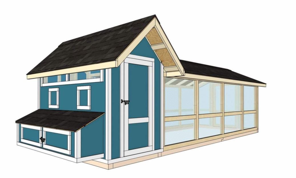 DIY 4x8 Chicken Coop Plans Modern Chicken Coop Plans Simple Coop Plans ...