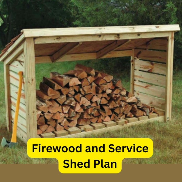 DIY Convertible Firewood/Service Shed Plan - Garden Shed Plans - Backyard Storage Shed Plans - DIY Modern Shed Plans - Instant Download PDF