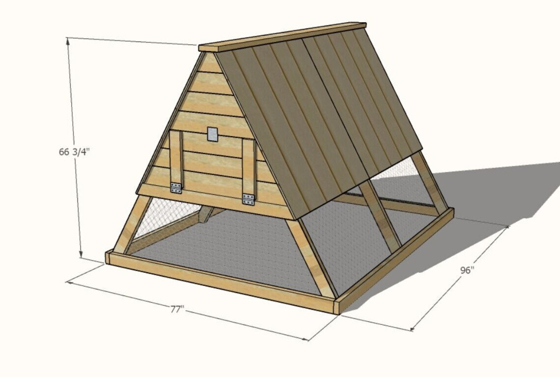 Portable Easy Chicken Coop Plan, A-frame Chicken Coop House Design ...