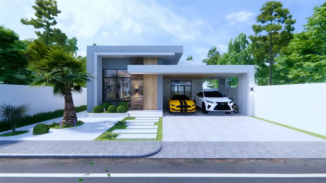 9m X 15m Modern House Plan Tiny House Plan Tiny Home Modern Granny Flat