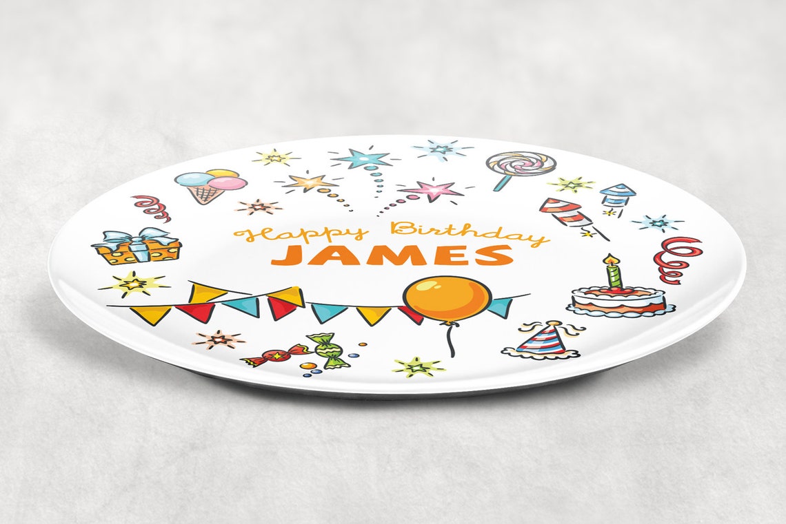 Personalized Party Dinner Plate for Kids Tableware for Etsy
