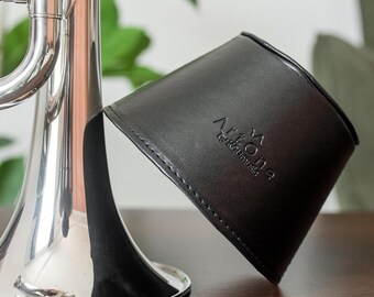 Vegan Leather Trumpet Mute: Magnetic Practice Silencer