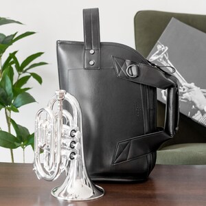 POCKET TRUMPET BAG Eco Faux Leather Case. Gig Bag for Pocket Trumpets. Trumpet Holder. Trumpet Accessories, Excellent Gift for Trumpeter