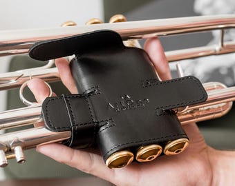 Trumpet Valve Guard, Premium Vegan Leather, Valve Protector, Trumpet Hand Guard, Music Accessory, Trumpet Player Gift, Personalized