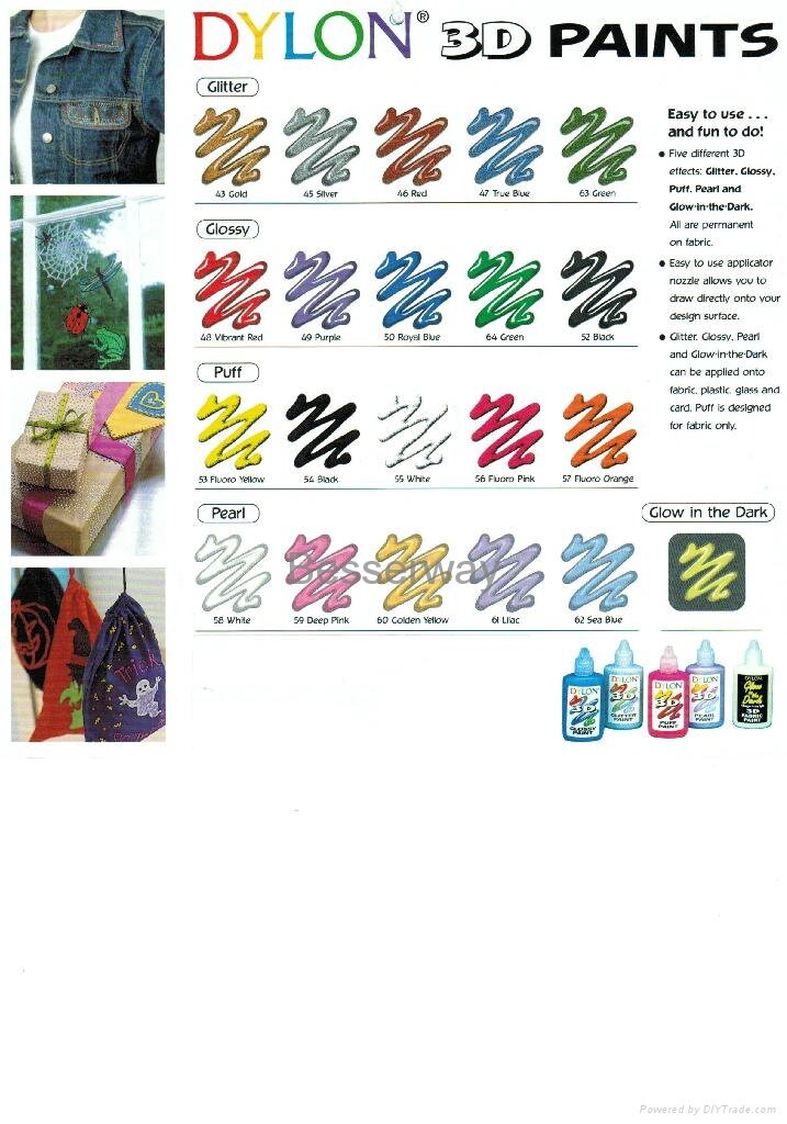 Dylon 3D Puff Fabric Paint 25ml Choose Your Colour Etsy