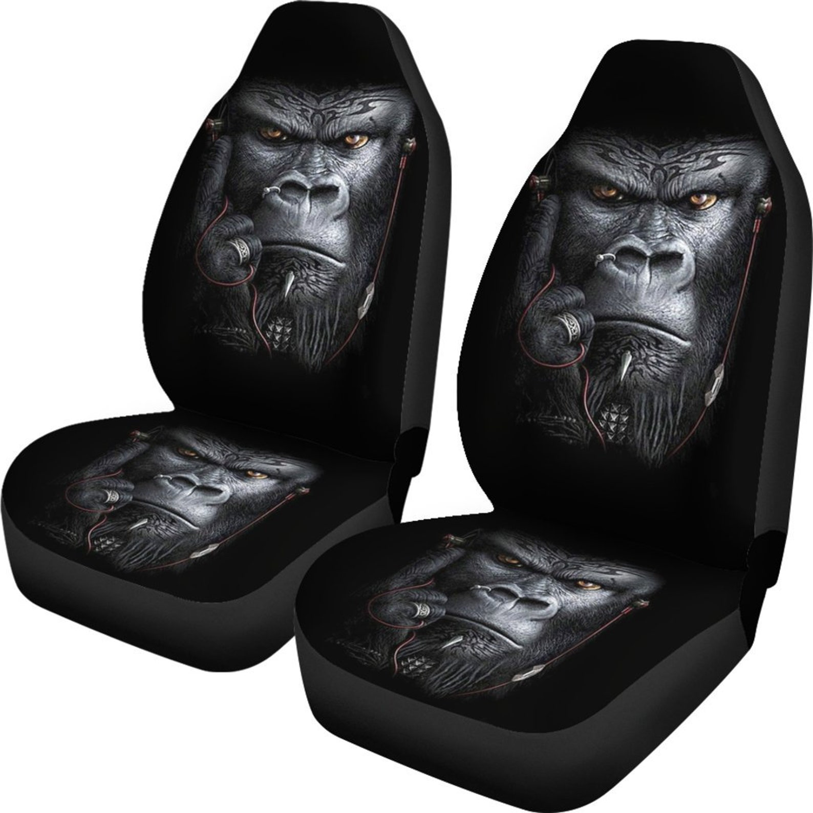 Art Gorilla Face Car Seat Covers Amazing Gift Ideas Etsy